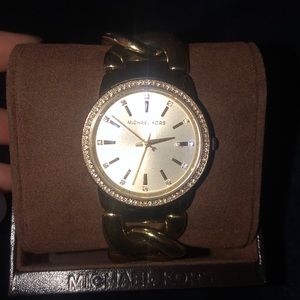 Michael Kors gold chain watch with box